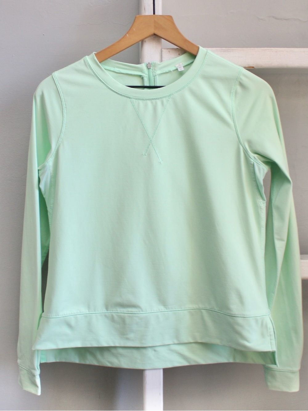 Lululemon Run Warm Up Crew Fresh Long Sleeve Top Teal Mint Green Size 6 W3938S